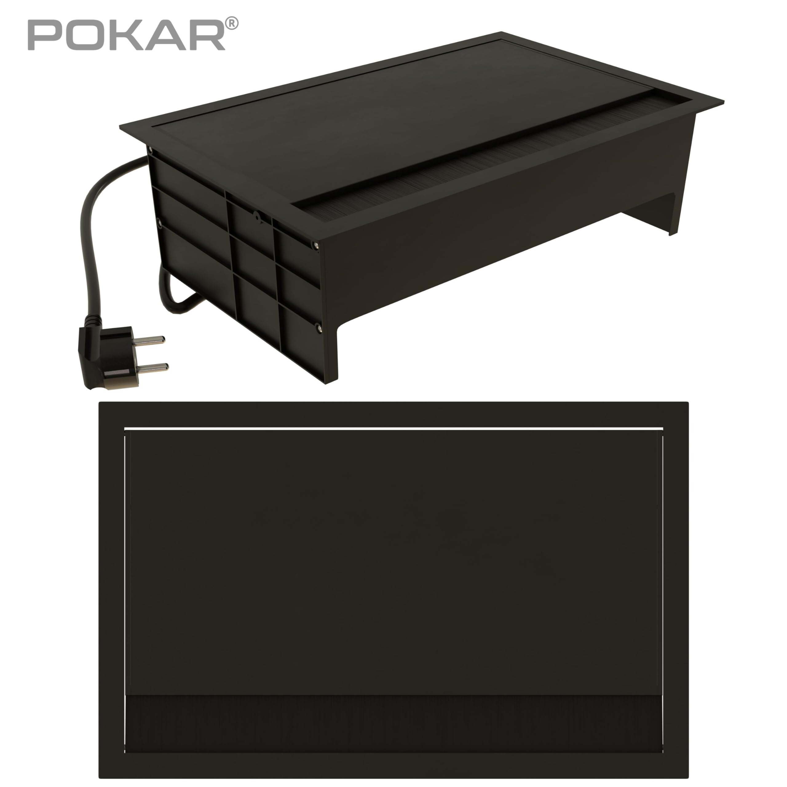 POKAR Regleta Enchufes Multiples Empotrada Regleta para Encimera con 3 Enchufes y USB C & 2 USB A para Escritorio