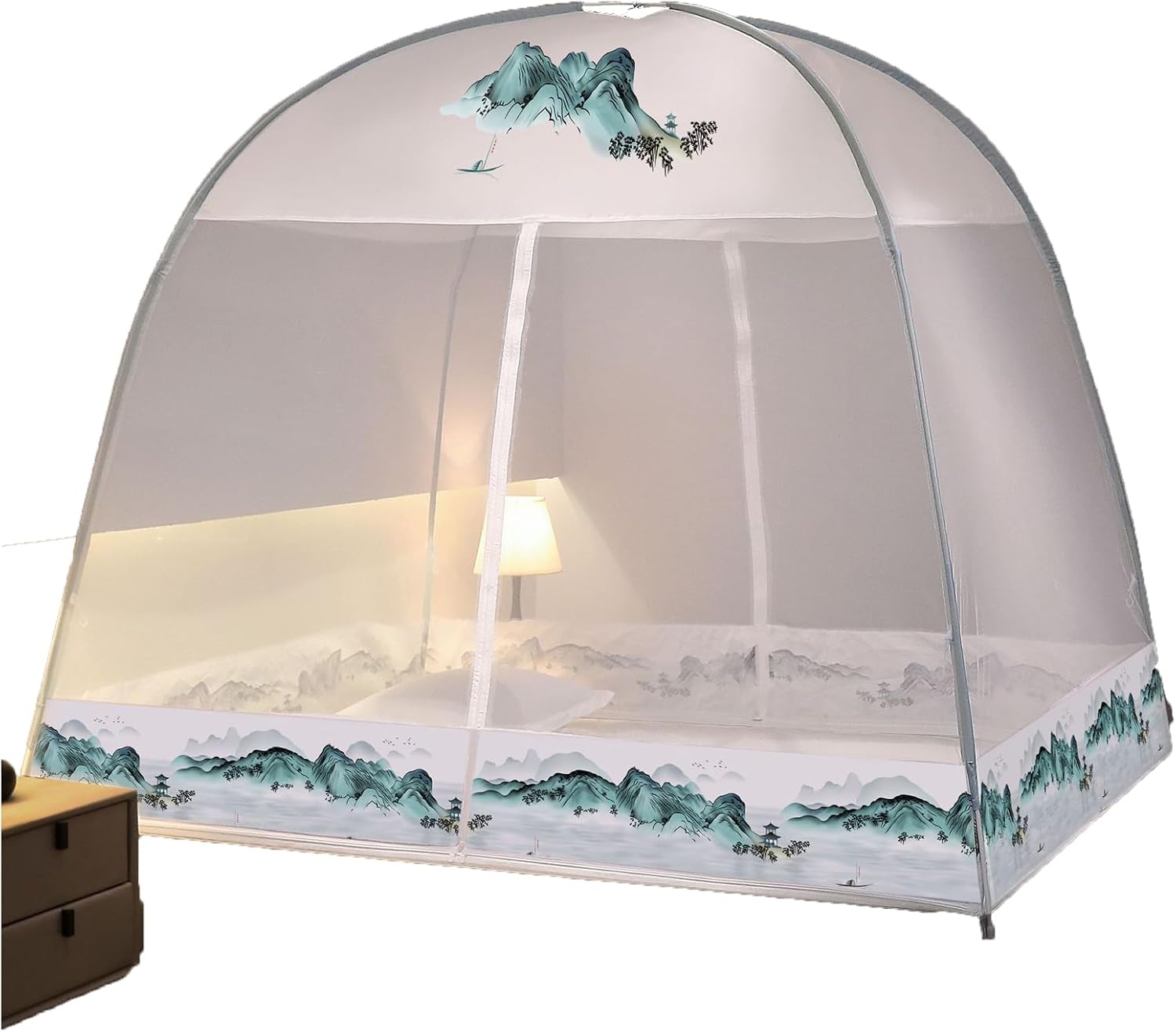 Folding Mosquito Netting Portable Net Bed Canopy Cozy Canopy Breathable Lightweight Colors for Miss for Full Queen King Size Bed Light Reducing Easy Installation