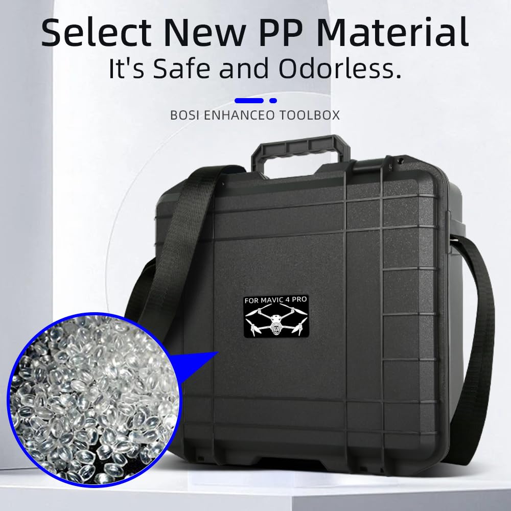 Custodia protettiva rigida impermeabile per DJI Mavic 4 Pro, custodia per telecomando RC 2, batterie e accessori, custodia protettiva portatile antiurto per drone, Nero , Custodia protettiva rigida