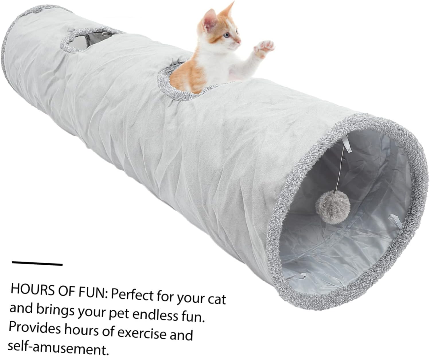 Luxurious Suede Cat Tunnel Nest Large Size Bed Carpet Tunnel for Indoor Cats