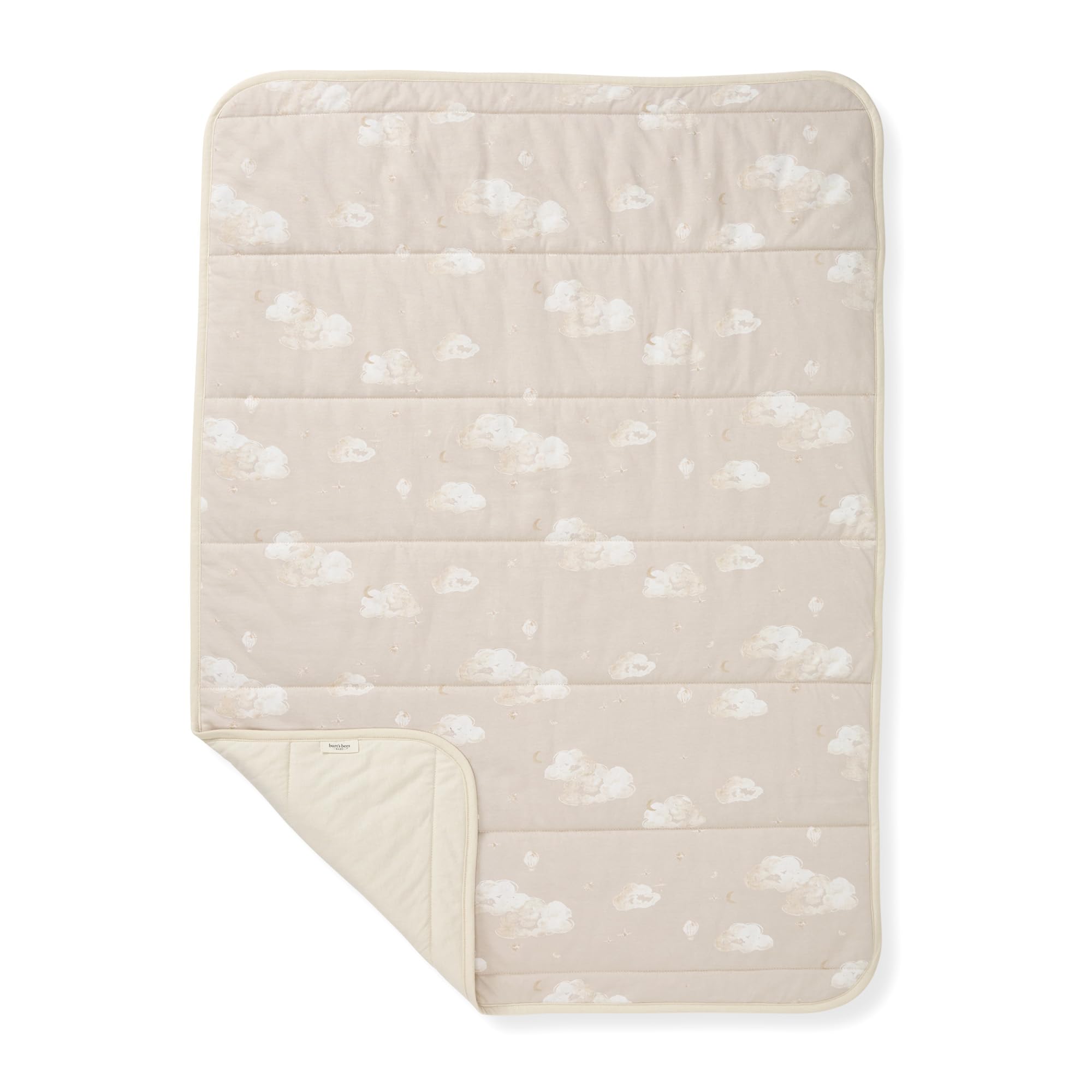 Burt's Bees Baby Coperta reversibile, nursery, passeggino e pollice in jersey organico in cotone trapuntato e biancheria da letto