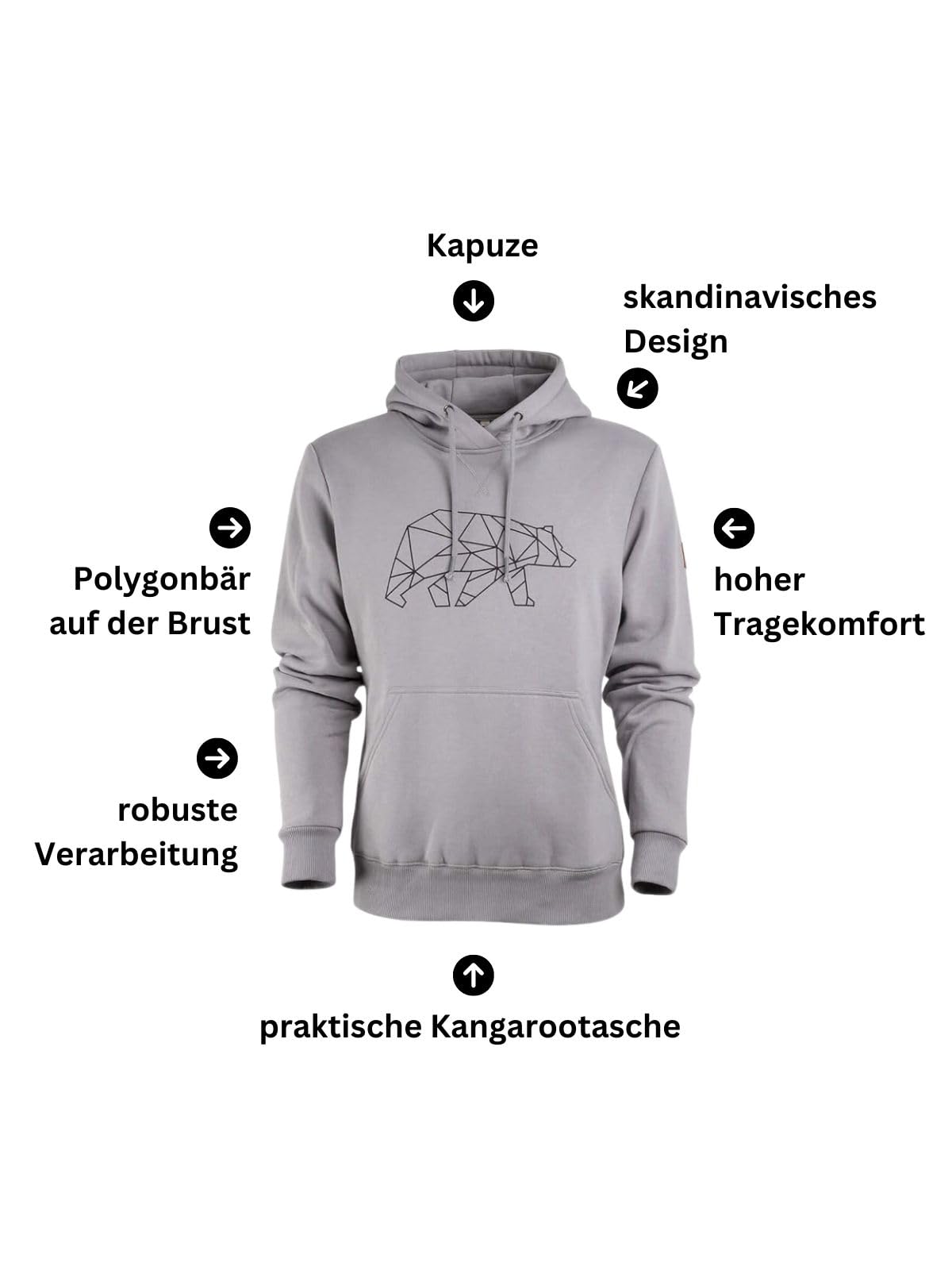 FORSBERG Pettarson Hoodie mit Bärenlogo für Freizeit und Handwerk