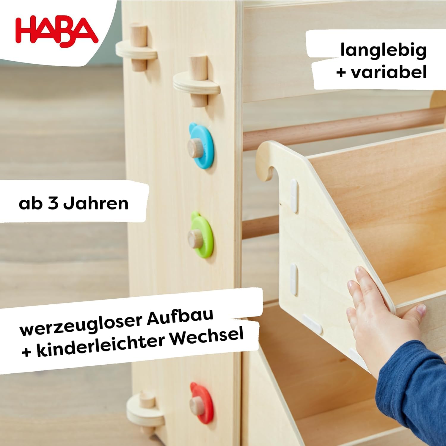 HABA Creative Play 3 in 1 - Spielküche, Kaufladen & Werkstatt für Kinder ab 3 Jahren - Werkzeugloser Aufbau & Einfacher Wechsel - 2011830001