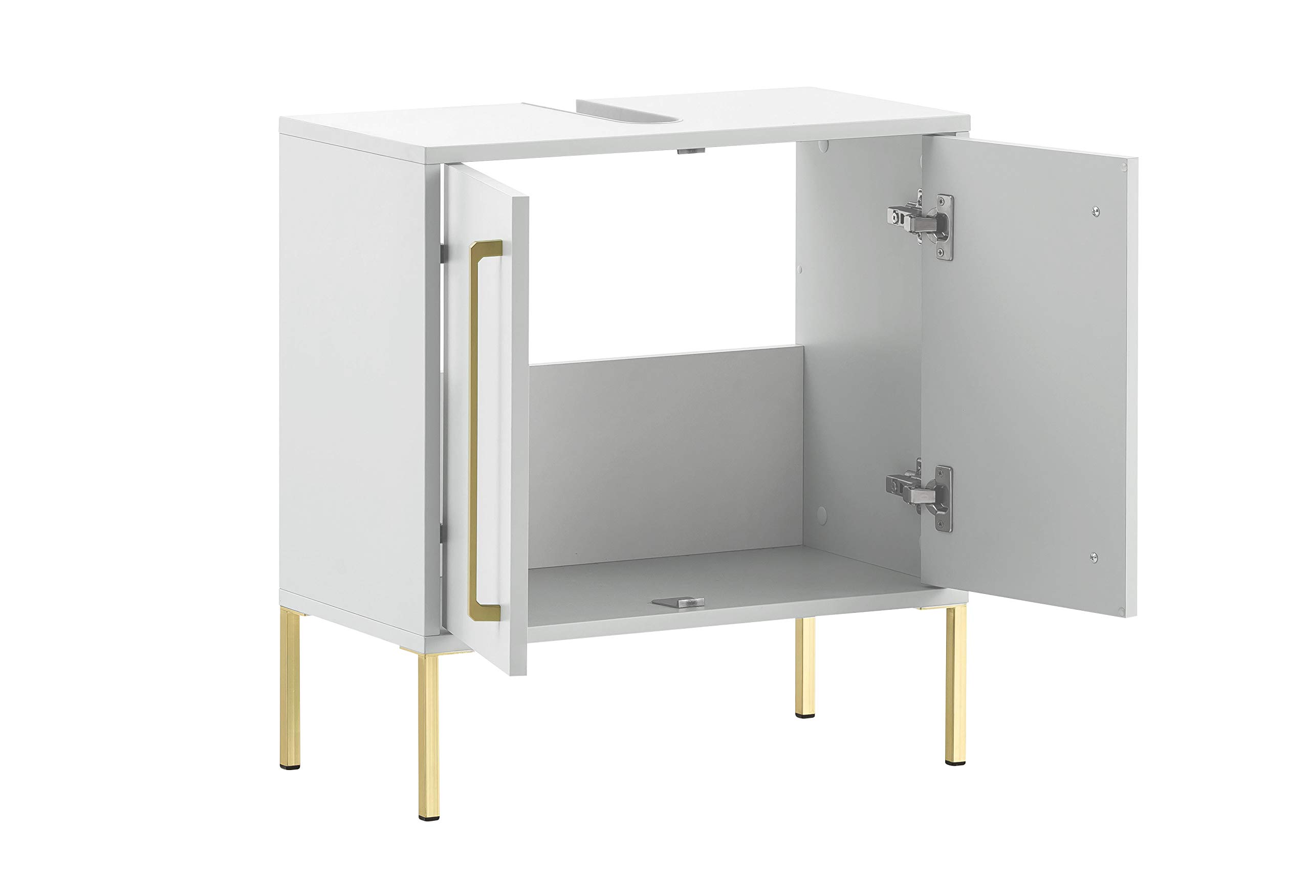 Schildmeyer Gloria Waschbeckenunterschrank 148428, weiß Gold, 61,2 x 57,1 x 30,1 cm