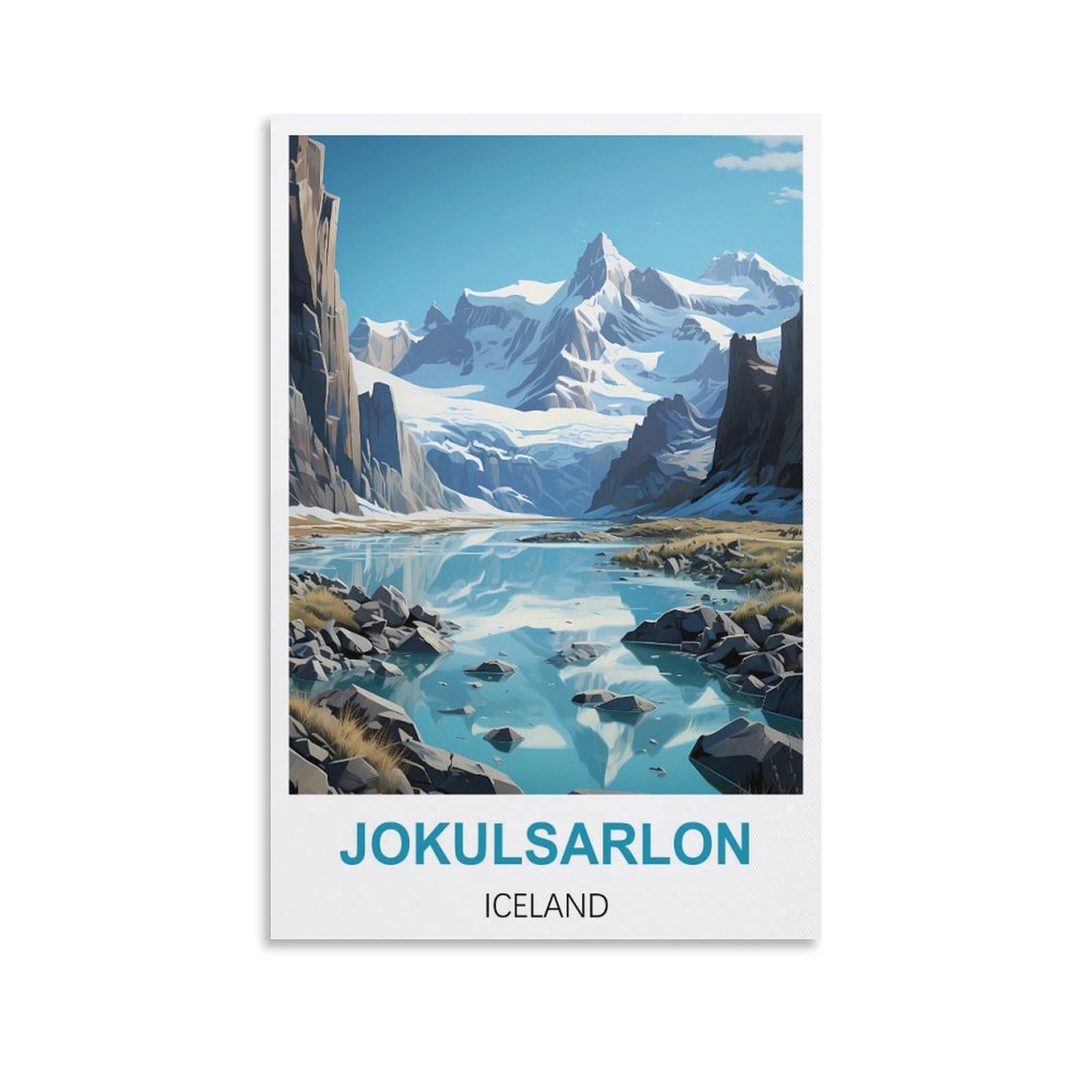 Vintage Metal Tin Sign Funny,Jokulsarlon Iceland,Vintage Metal Tin Sign Inspirational Retro Art Poster for Home Office, Cafe Bar Wall Decor 30x40cm