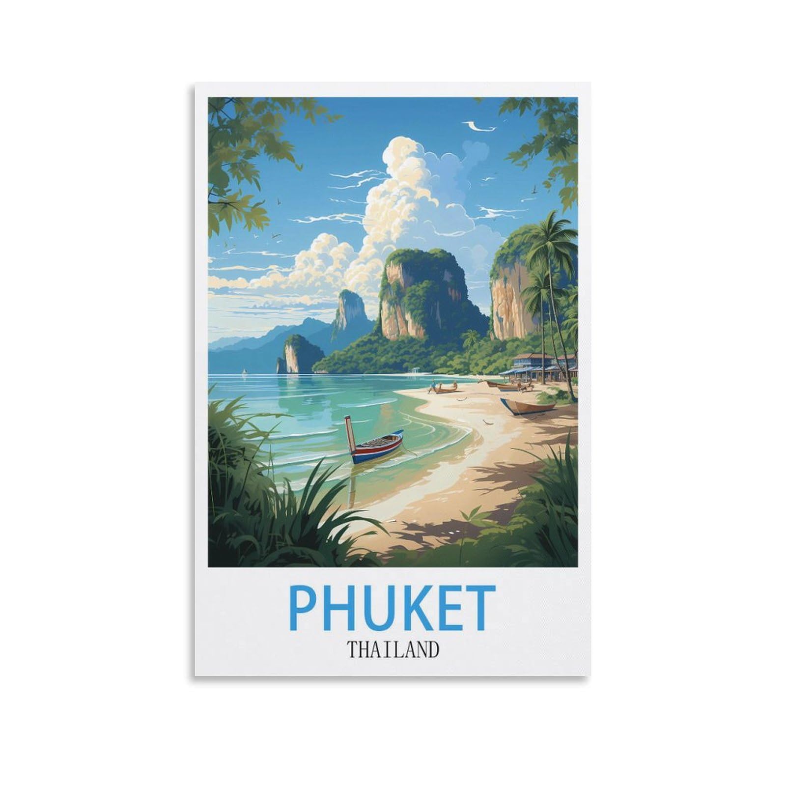 EZMLFA Paint by Numbers for Adults and Children，Phuket Thailand DIY Acrylic Painting by Numbers for Children & Adults & Beginners 40x50cm