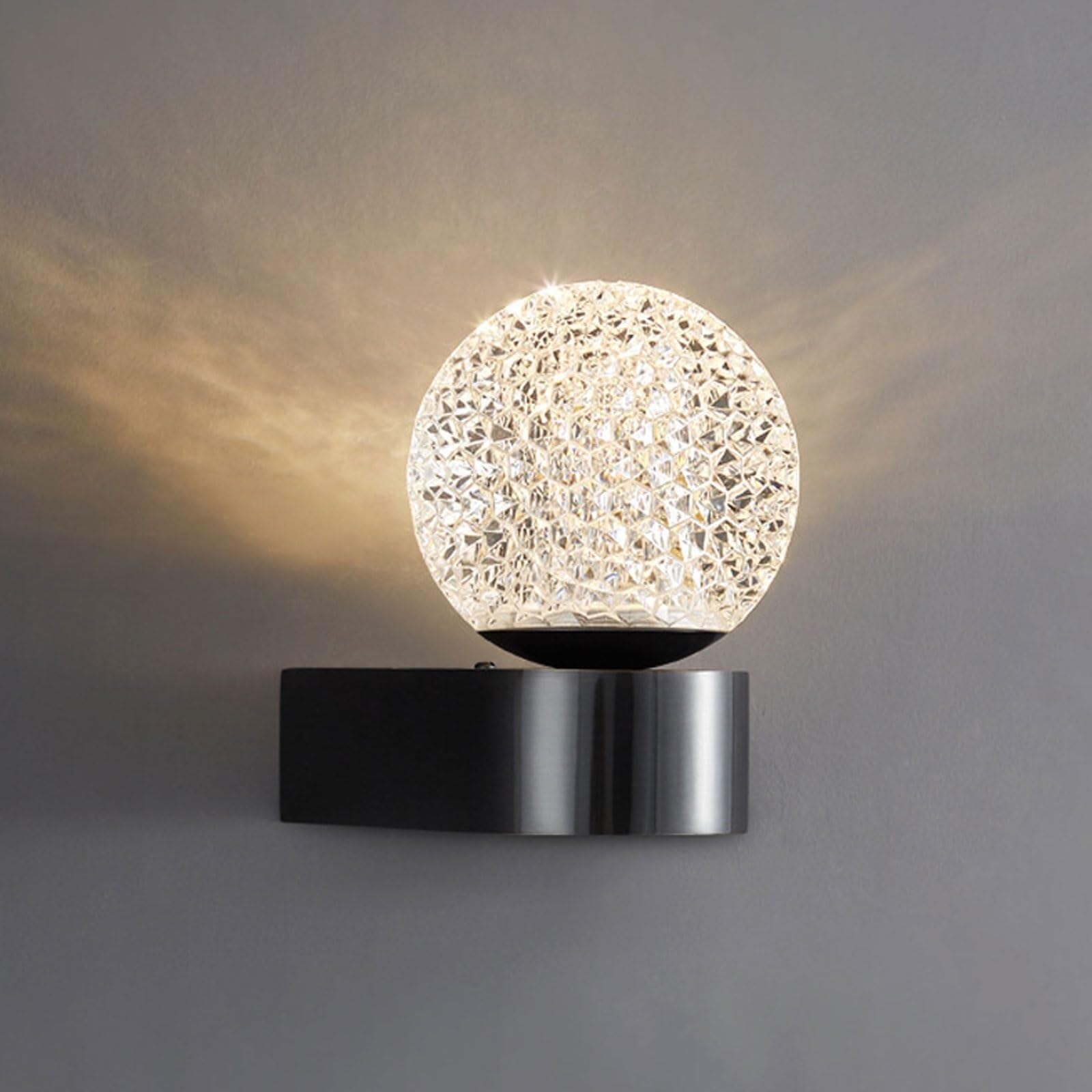 Applique da Parete per Interni in Ottone Oro/Nero Bianco Paralume Sferico in Vetro Lampada da Parete G9 per Soggiorno