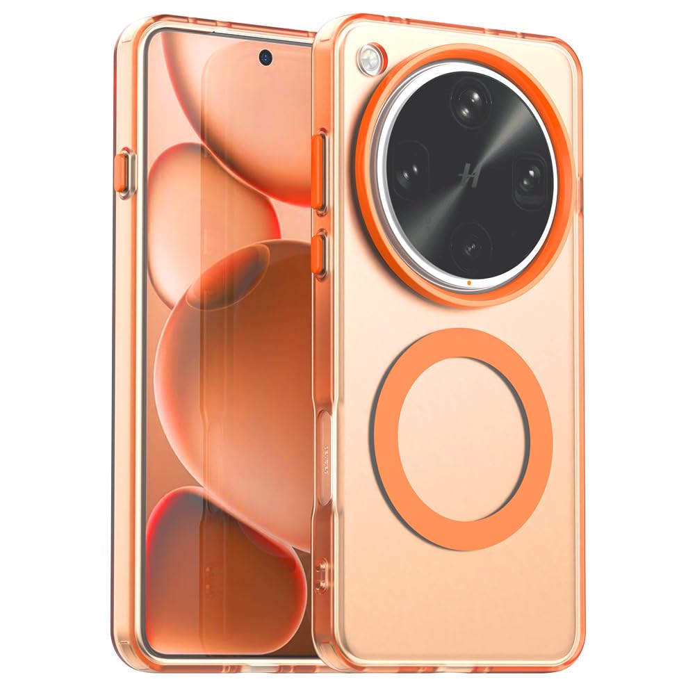 Compatible with Oppo Find X8 Ultra 5G Case Cover,Compatible with Magsafe,Shockproof Magnetic Phone Case，Compatible with Oppo Find X8 Ultra 5G Case Orange