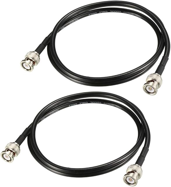 sourcing map RG58 Coaxial Cable with BNC Male to BNC Male Connectors 50 Ohm 3 Ft 2pcs