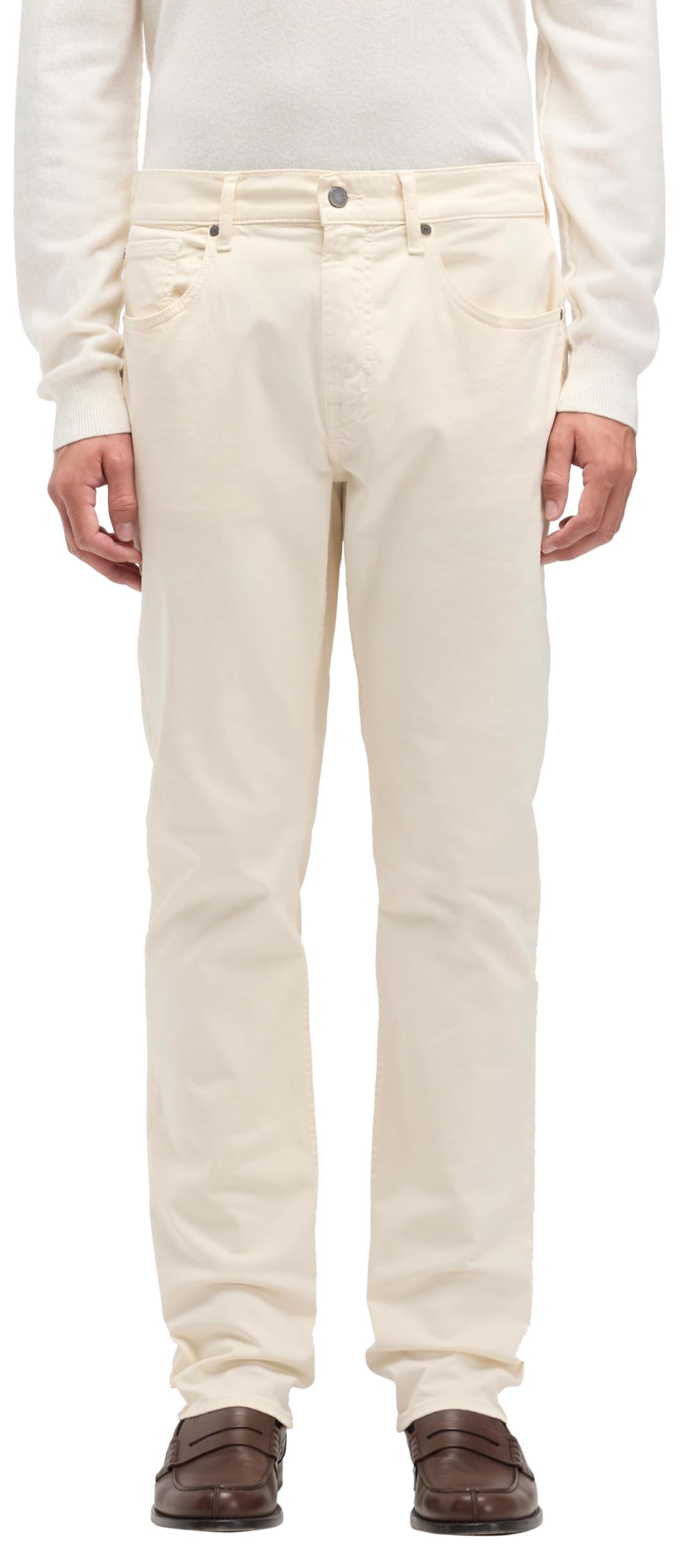 7 For All Mankind Men's Straight Comfort Sateen Arctic Pants, White, 28, 28W