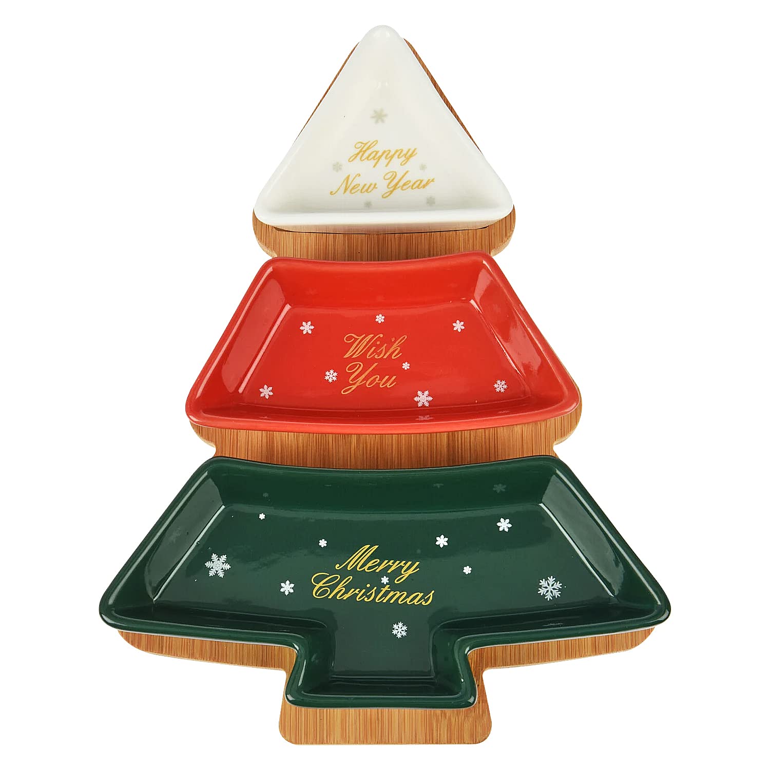 AGP ADVANCED GLOBAL PRODUCTIONS Christmas Party Appetizer Dip Serving Tray Ceramic Snack Bowls Tree Plate Sweets