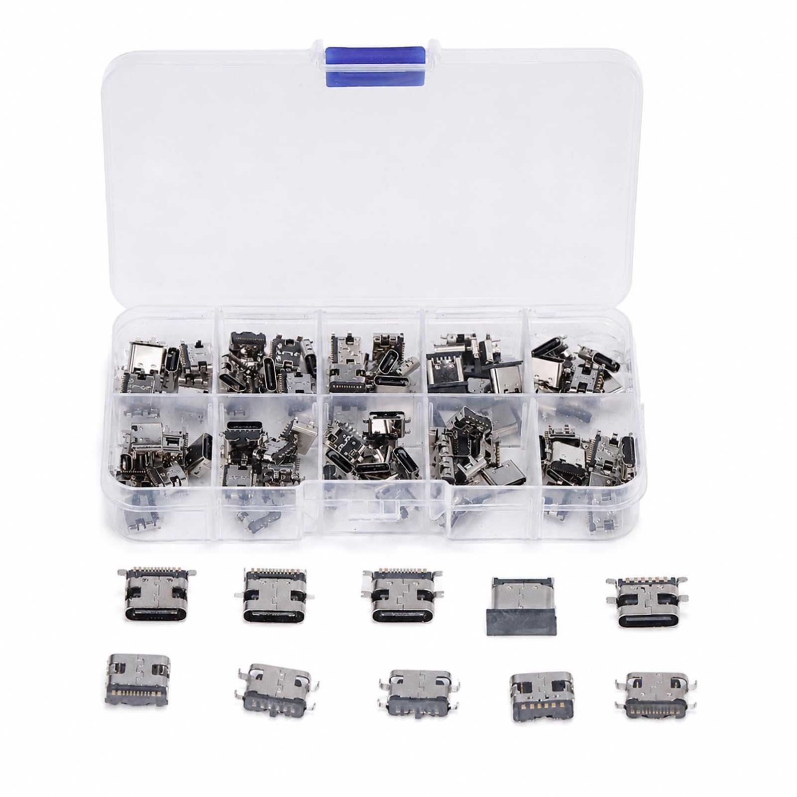 100Pcs USB C Female Plug Connector Repair Kit