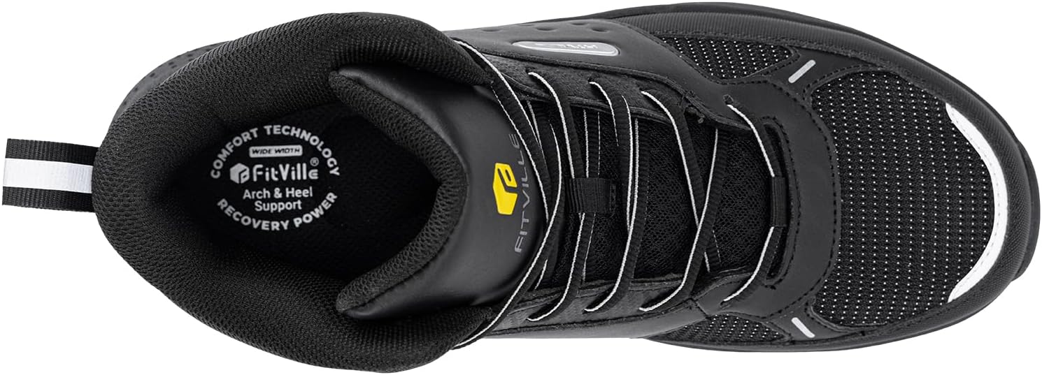 FitVille Wide Work Boots for Men Composite Toe Safety Work Shoes Slip-Resistant Work Boots Waterproof Lightweight - SteelCore - Image 7