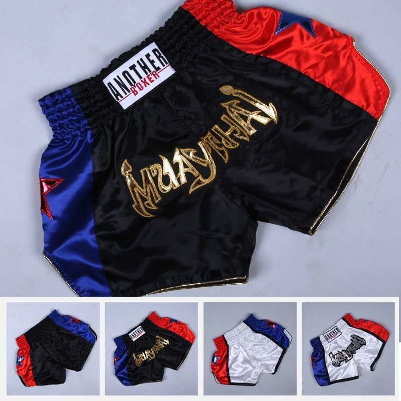 Pantalones Cortos de Muay Thai, Unisex, Artes Marciales, Kickboxing, Lucha, Para Entusiastas del MMA (3XL, Blanco)