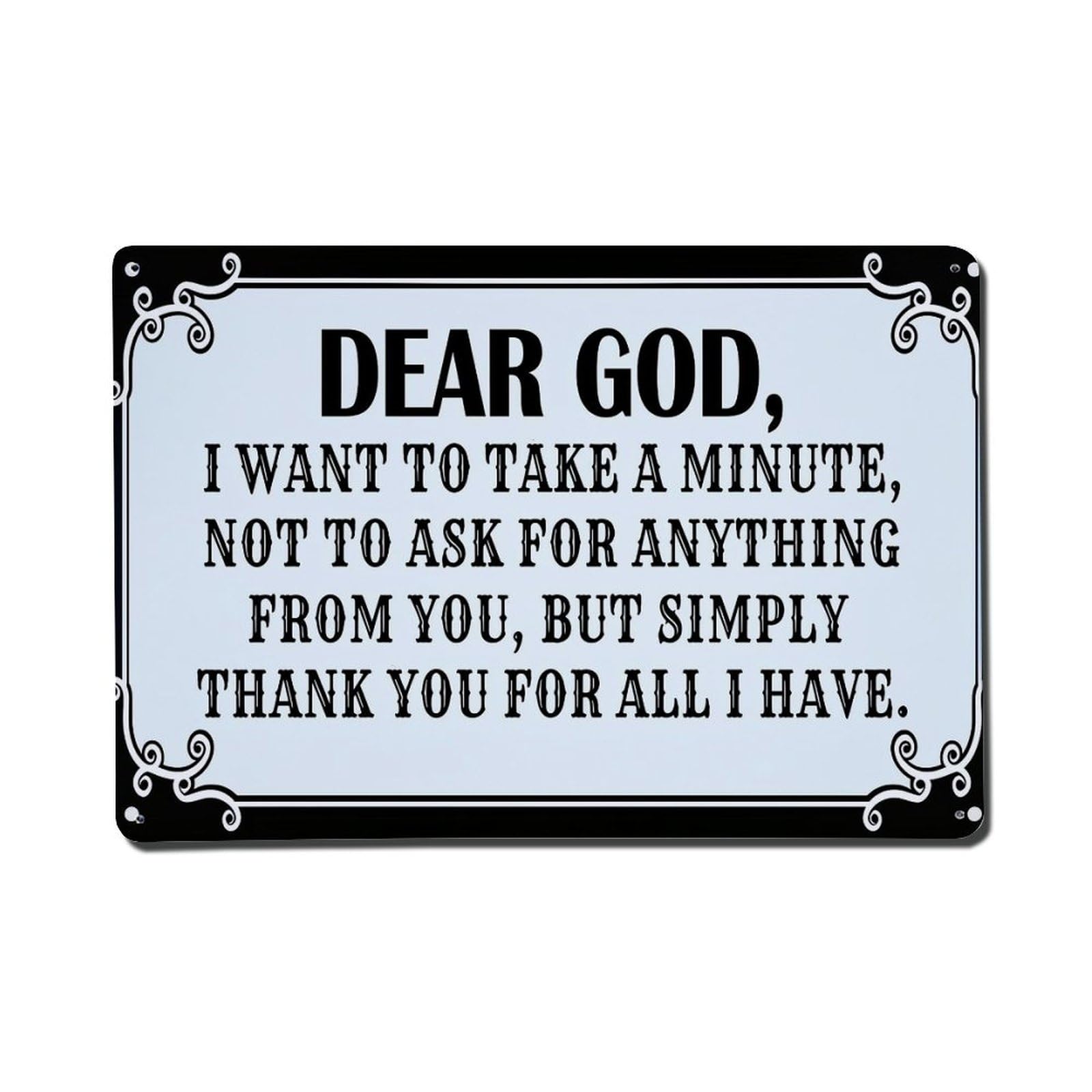 Nestemfo Vintage Dear God Thank You Prayer Tin Sign Metal Sign, Living Room,Bar, Home, Bedroom Wall Decor,Retro Metal Poster 8X12 Inches