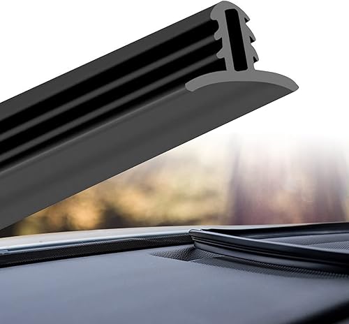 Paquete de 1 tira de sellado de tablero de automóvil, 6.5 pies, tira protectora a prueba de polvo y sonido para salpicadero y parabrisas (negro)