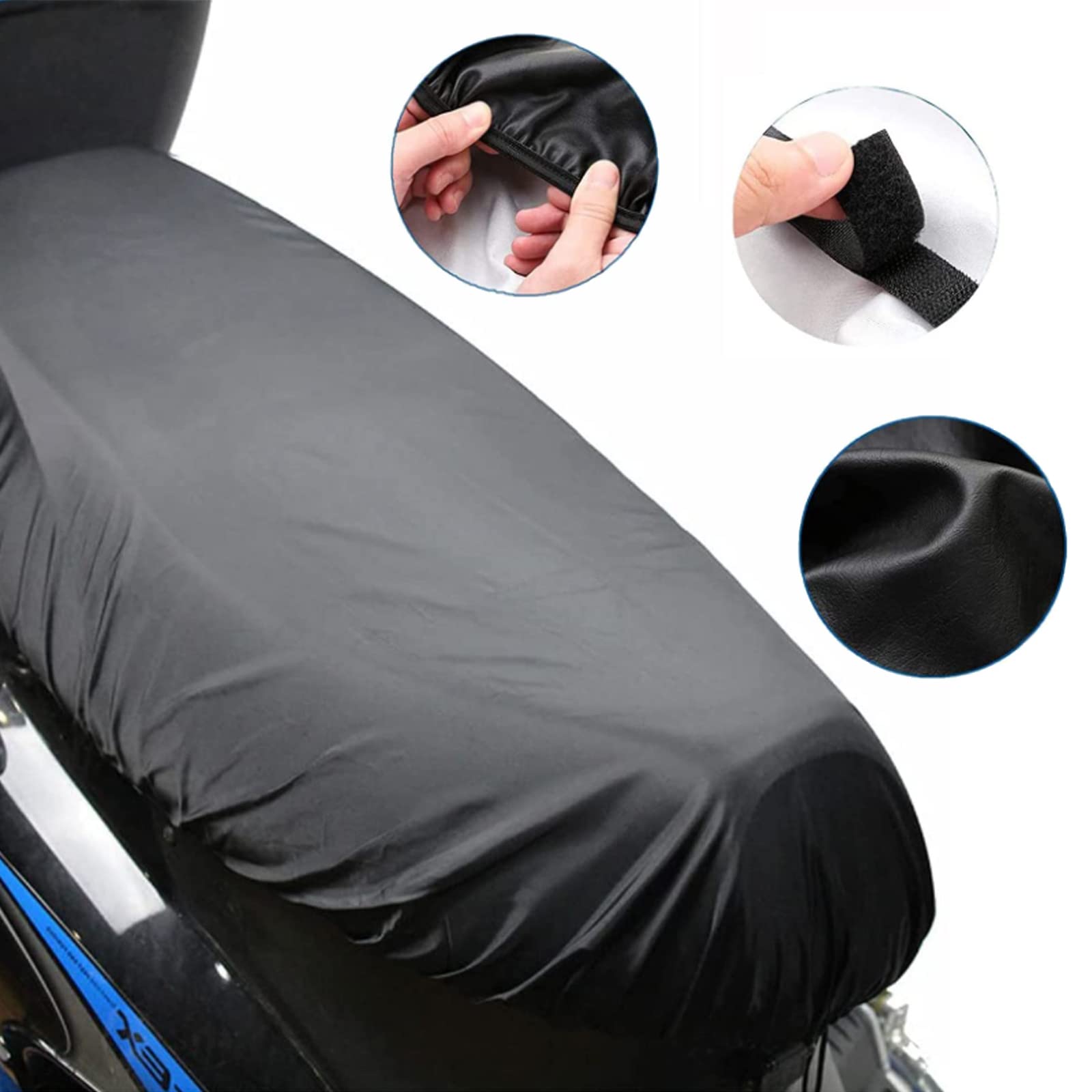 Housse De Selle Moto Universelle En Cuir Noir Imperméable - Protection Siège Avec Bande Élastique Pour Moto Et Scooter