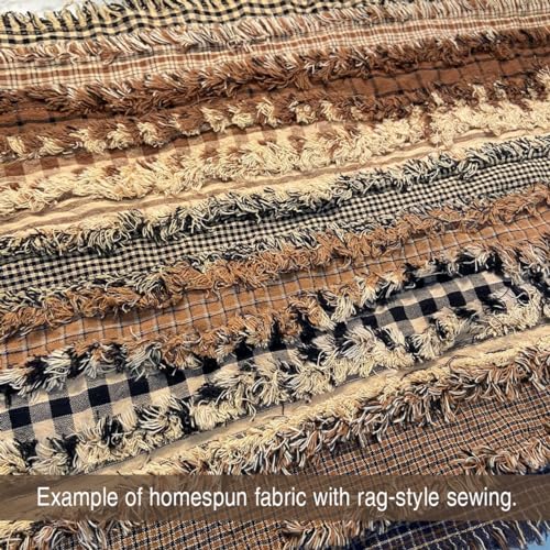 Brown & Black Homespun Cotton Fabric 22 pc 2.5\" X 44\" Precut Roll (Jelly Roll) by JCS