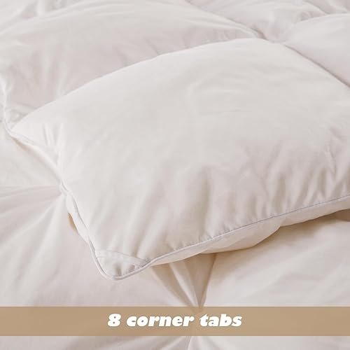 Miniatura 7 de Hotel Collection - Edredón de plumas de ganso, edredón de plumas de lujo, tamaño King con funda plisada de pellizco, ropa de cama esponjosa con 8