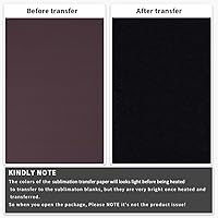 Vista 4 de Hojas de transferencia negras, 10 piezas de 12 x 12 pulgadas, papel de sublimación preimpreso de color liso sólido para tazas de prensa de calor
