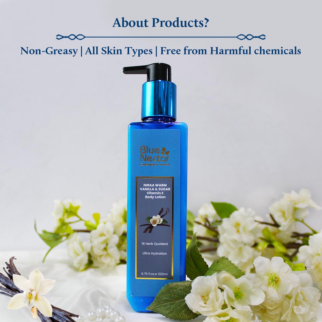 Blue Nectar Shea Butter Moisturizing Warm Vanilla and Sugar Body Lotion with Vitamin E for Hydration | Body Lotion for Dry Skin | For Women & Men (12 Herbs, 6.76 Fl oz) - Image 6