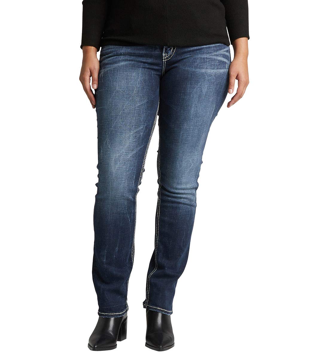 Silver JeansWomen's Plus Size Suki Curvy Fit Mid Rise Straight Leg Jeans Jeans