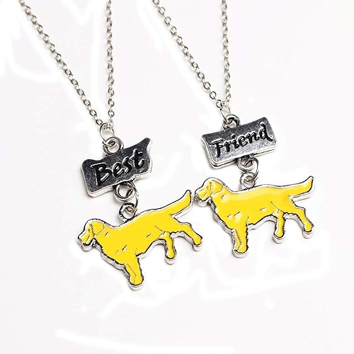 Collares para mejores amigos, dije de perro de amistad, encantador, conjunto de perros de moda, collar de metal para el día de San Valentín,