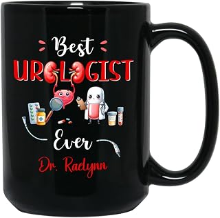 Best Urologist Ever Black Coffee Cup 11 Oz 15 Oz, Customized Name Coffee Mug Gift For Women Men Urologist, Personalized Urology Doctor Ceramic Mug, Awesome Urologists Travel Teacup Gifts For Birthday