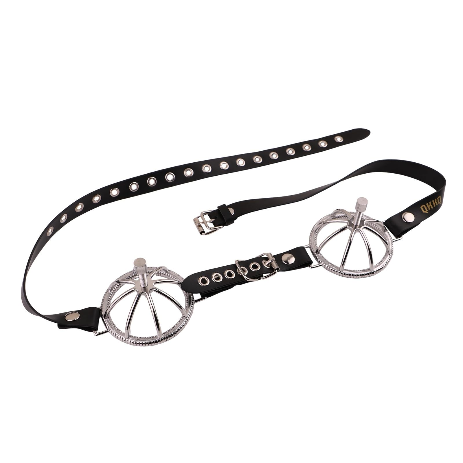 Einstellbar PU-Leder/Edelstahl Nippelklemmen Spikes Nipple Clamps, Tragbar Leicht Nippelklemmen Bondage Brustwarzenklemmen Brustwarzen-Schmuck Erotik SM Sex Spielzeug für Paare,Silber