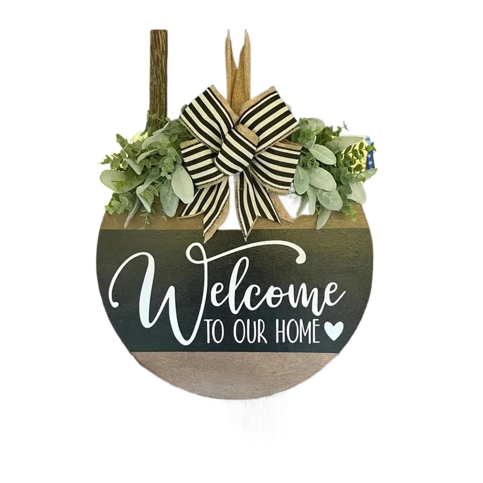 Front Door Wreath Welcome Sign Wooden Doorplate Welcome Sign Outdoor Decorative Door Hanging Sign Room Decoration Wooden Handicrafts