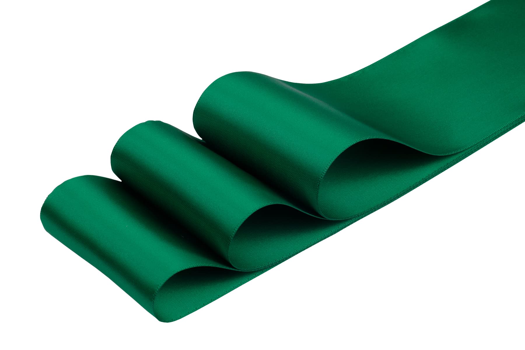 Fondersy 75mm X 22M Double Faced Satin Ribbon Forest Green Polyester Ribbon for Gift Wrapping Wedding Decoration Floral Arrangement Crafts - Image 2
