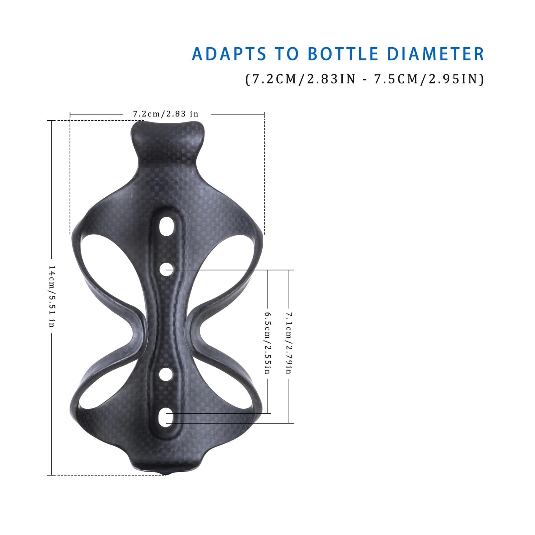 Carbonfaser Fahrrad Flaschenhalter MTB Rennrad Halter Käfige Mattschwarz, Gewicht (22 ± 2 g)(2 Piece)