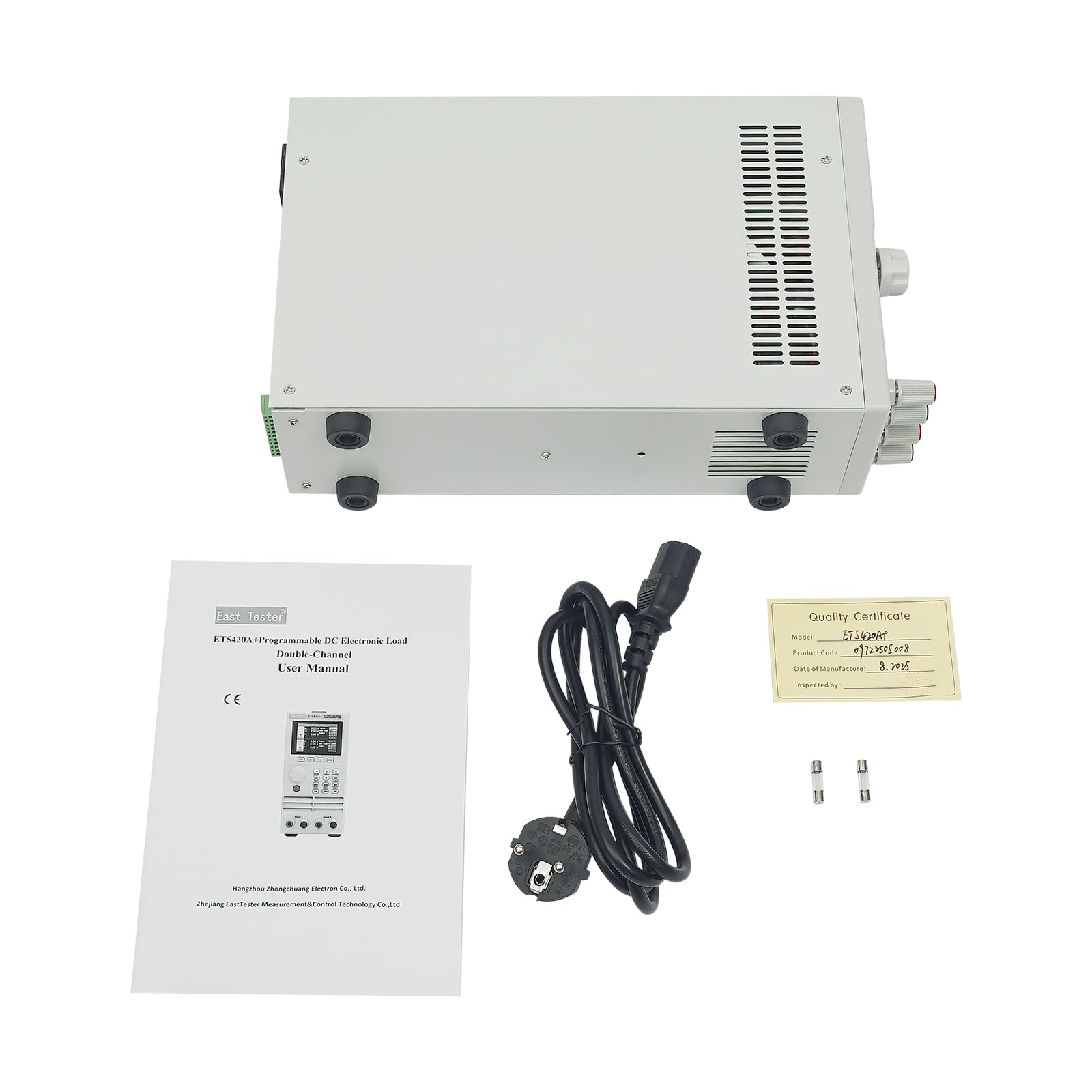 Elektronische Last 400W 0–150V 2x20A Programmierbarer Lasttester mit zwei Kanälen DC Labor-Last mit CC/CV/CR/CP USB, für Netzteile und LED-Test, 31x9x19cm