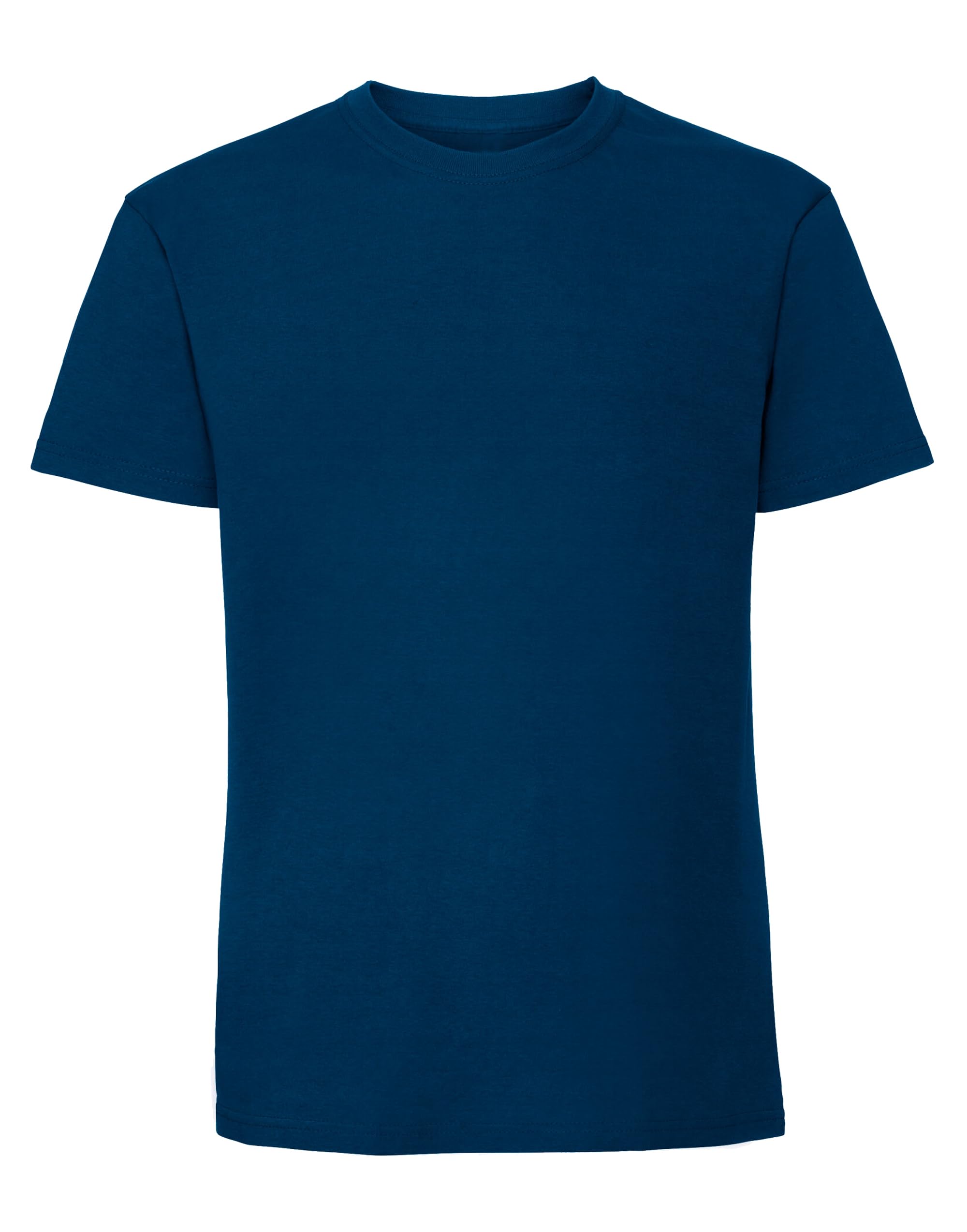COOZO Men's Classic Blank Ringspun Premium Crew Neck Short Sleeve T-Shirt - Mountain Blue - 3XL