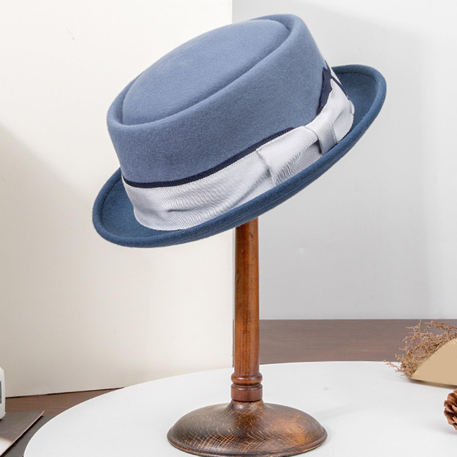 LUOFENG Cappello di lana Fedoras Panama esotico elegante Homburg per le donne Lady Photo Props Western per Stage Live Show Headwear