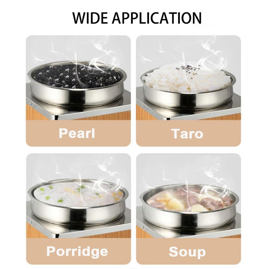 Templadora de Chocolate Comercial de 600 W, Olla de Acero Inoxidable para Sopa de encimera, para Perlas de conservación del Calor, Papilla, Bolas de Taro y Sopa,7L