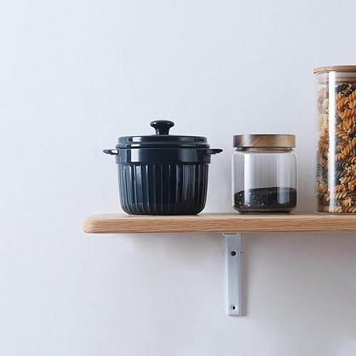 Miniatura 9 de Contenedor de grasa de tocino de cerámica con colador, lata de almacenamiento de aceite para freír, azul marino