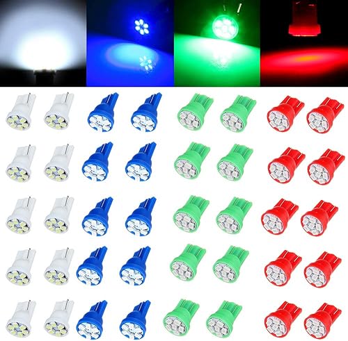 cciyu T10 Instrument 194 168 Bombillas LED multicolor para salpicadero, panel de instrumentos, luz de racimo de repuesto para salpicadero, paquete