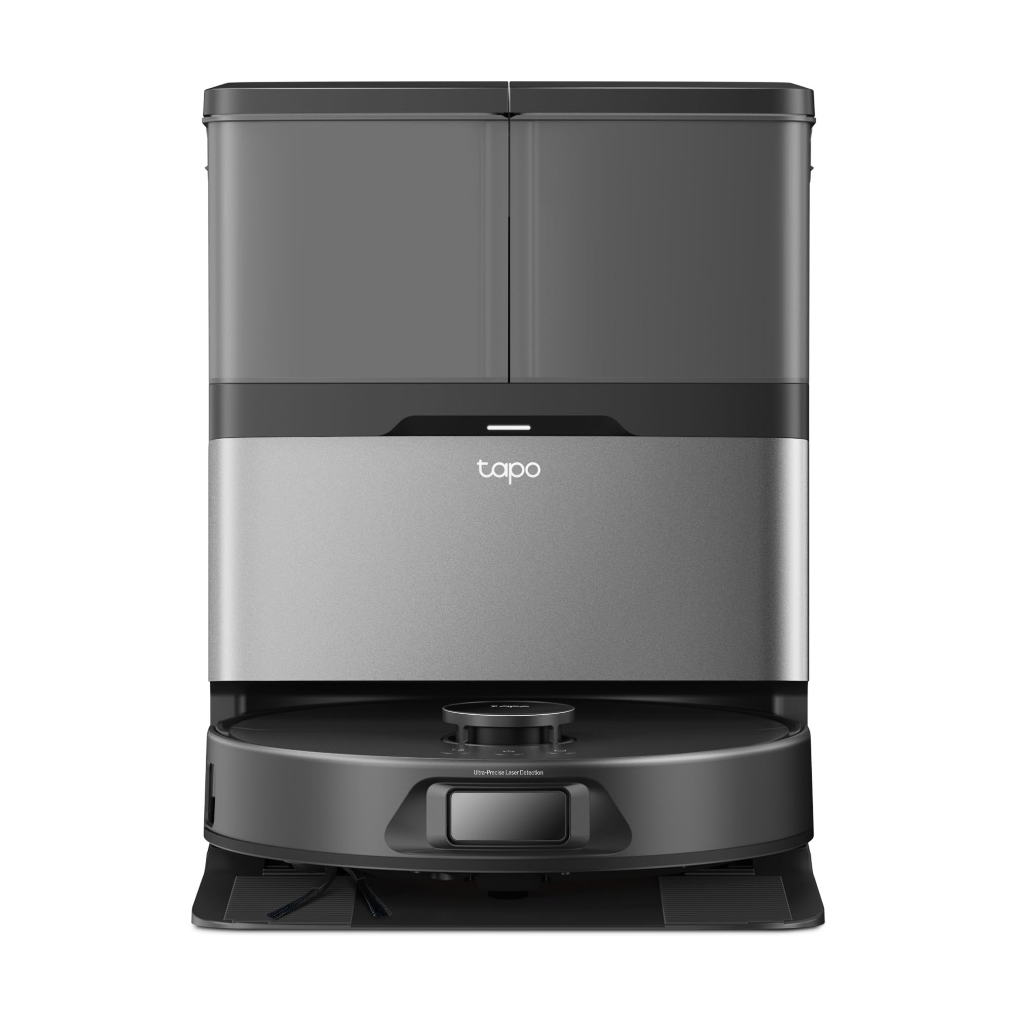 Tapo Robot Aspirador RV50 Pro Omni – 15.000 Pa, Navegación Láser Dual, Autovaciado, Cepillos Antienredo para Mascotas, Limpieza de Bordes, Estación Todo-en-Uno con Depósito de Agua 5L (Negro Oscuro)