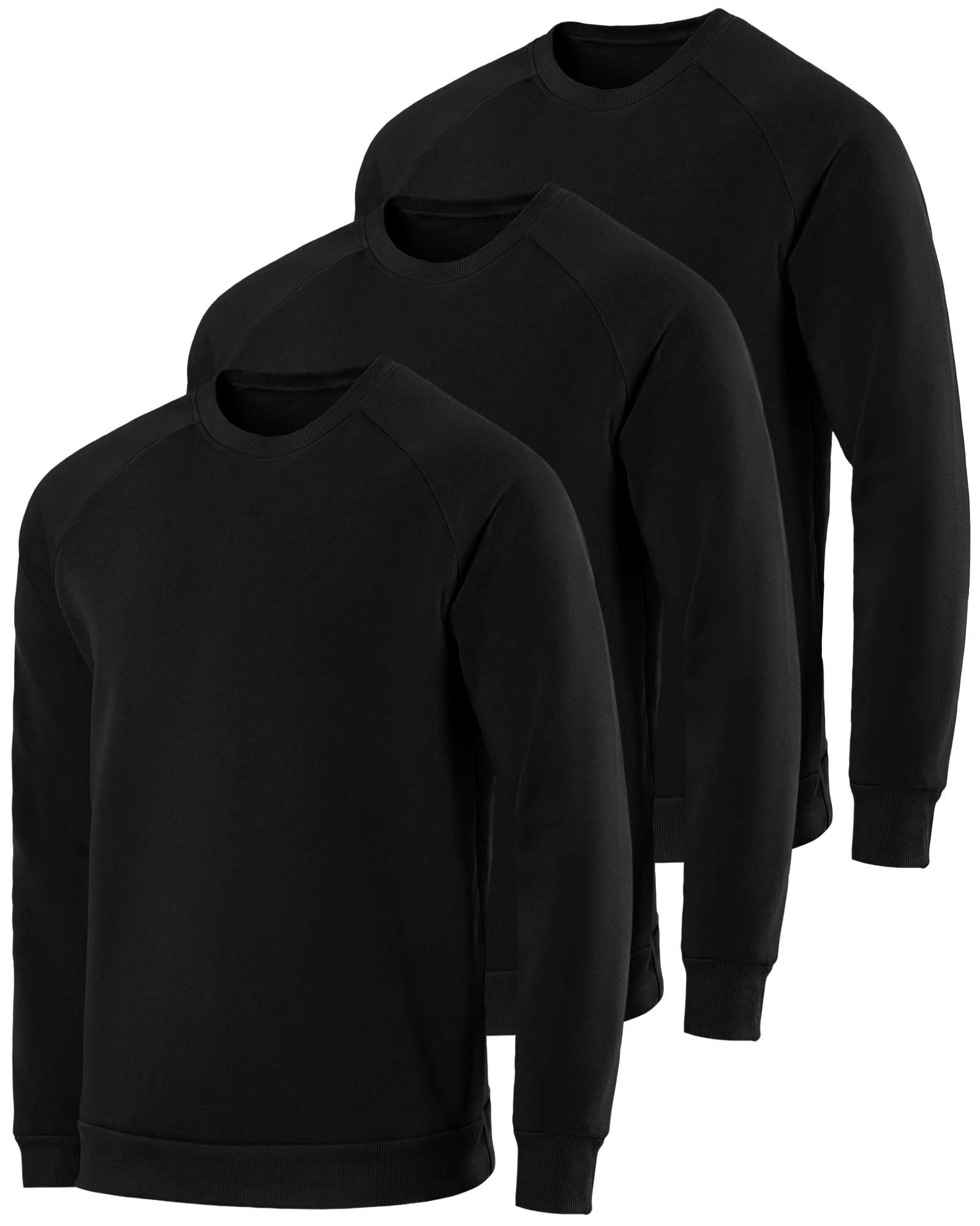 3 Pack Men's Fleece Pullover Sweatshirt Long Sleeve Crewneck Soft Sweater