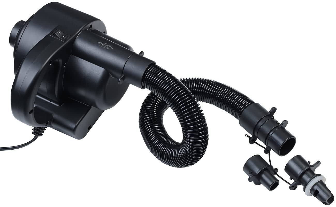 infactory Elektrische Pumpe: Elektrische Luftpumpe, 3 Ventilaufsätzen, 230 V, 600 W, 1.500 l/Min. (Luftpumpe Camping, für Pool, Pump)