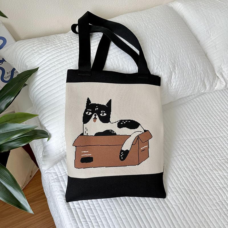 Shoulder bag for Women Crocheted Bags Large Knit Tote Aesthetic for School Cute DogTote Bags Beach Tote2