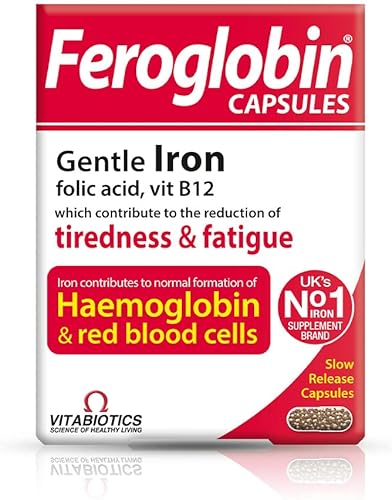 Feroglobin Vitabiotics - Cápsulas orgánicas de vitaminas y minerales 30 cápsulas