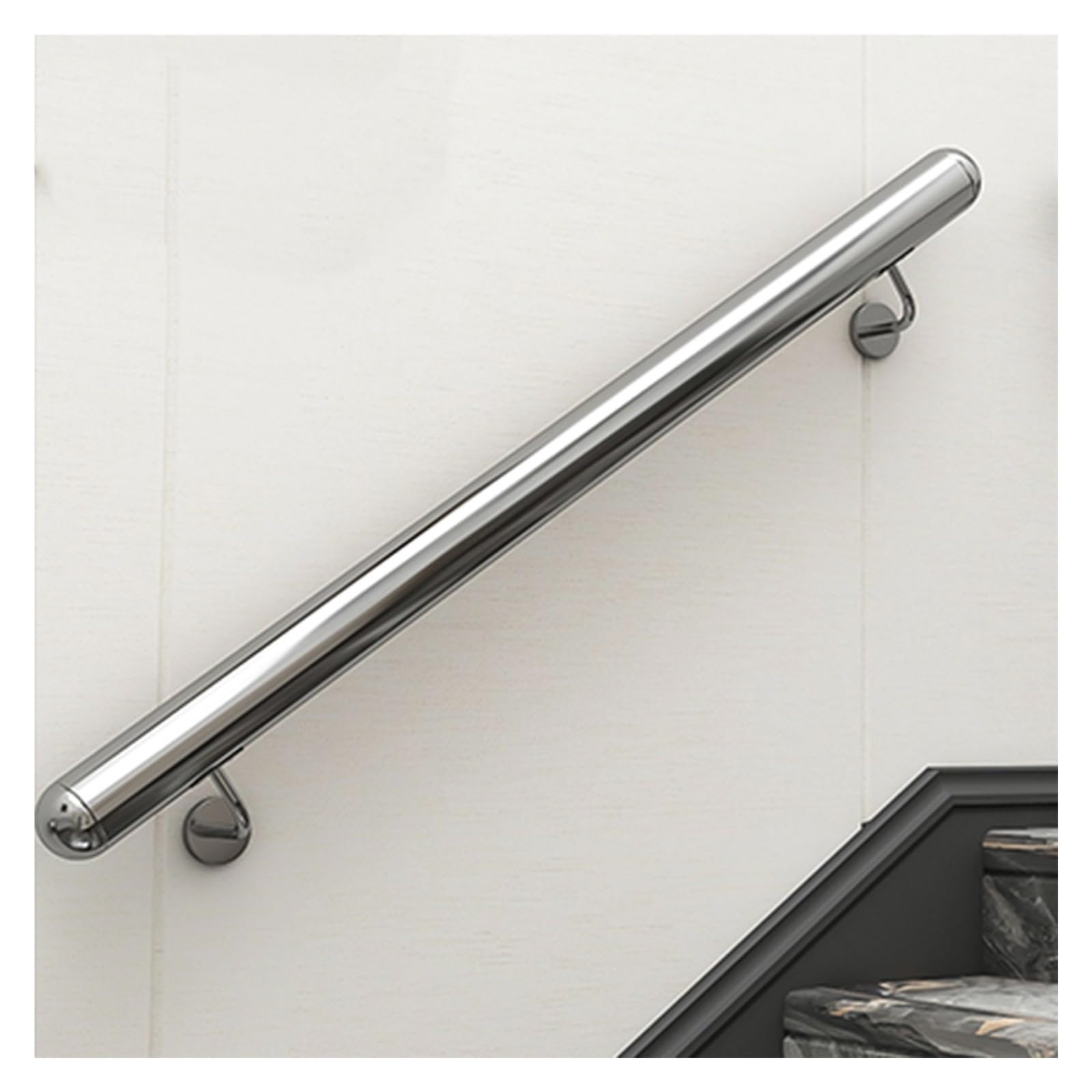 Rampe d'escalier en acier inoxydable tubulaire de 2 à 18 pieds pour mur de couloir