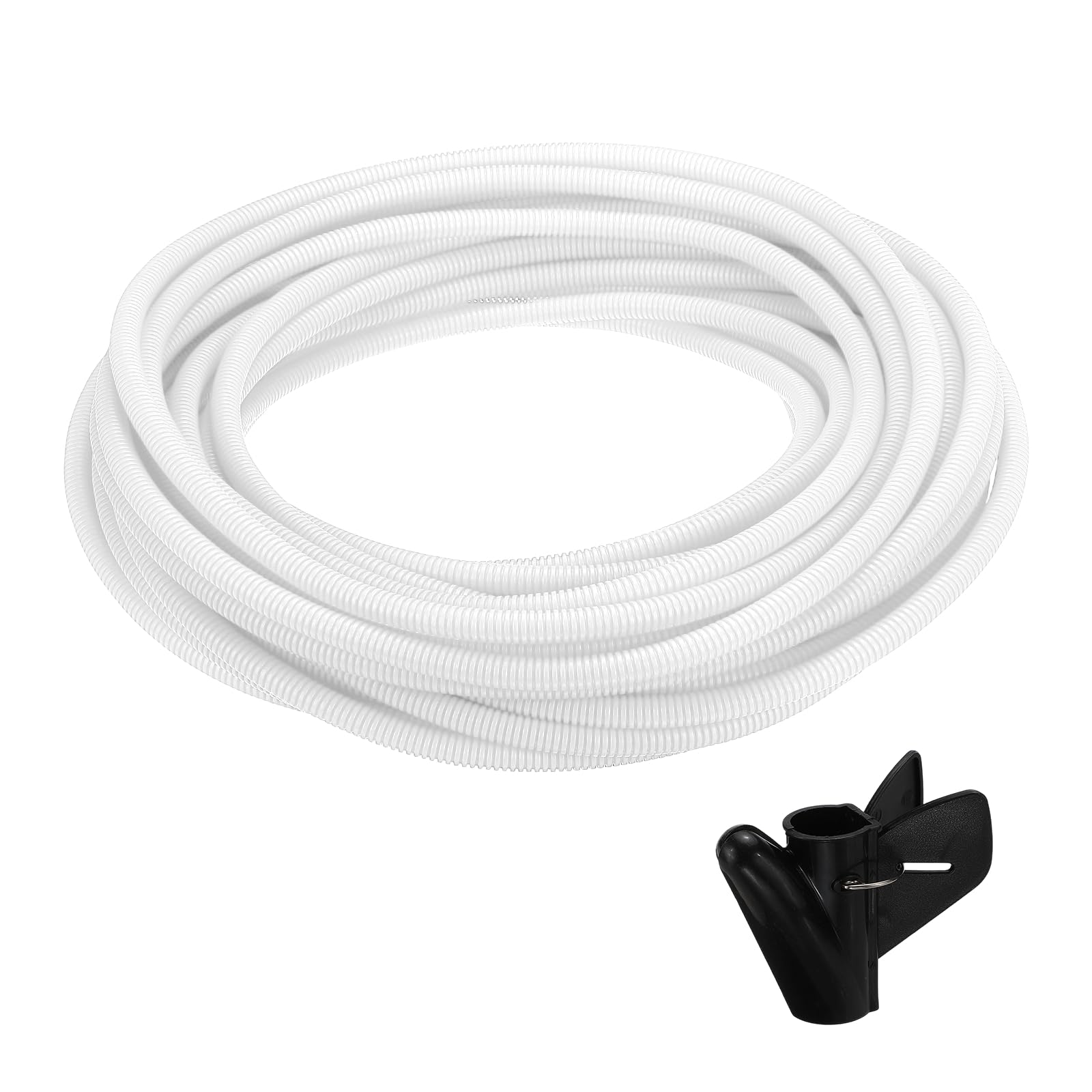 sourcing map Split Wire Loom Tubing 1/2"(12mm) ID 100FT(30m) with Installation Tool, Heat & Cold Resistant -40F to 257F Plastic Flexible Conduit Cord Protector for Electrical Wires Cable, White — image 1