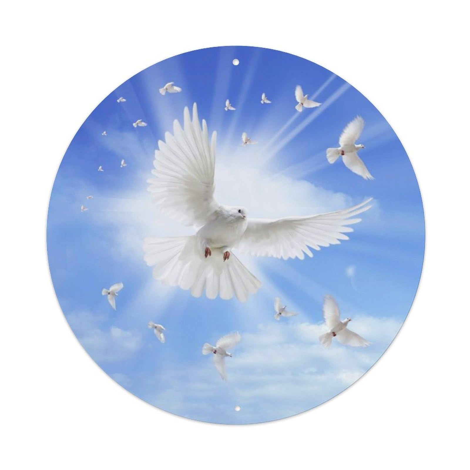 Animal Birds Doves of Peace Flying All over The Sky Vintage Metal Tin Sign Plaque Wall Decor for Cafe, Club Bar, Office, Garden Metal Poster 8x8Inch