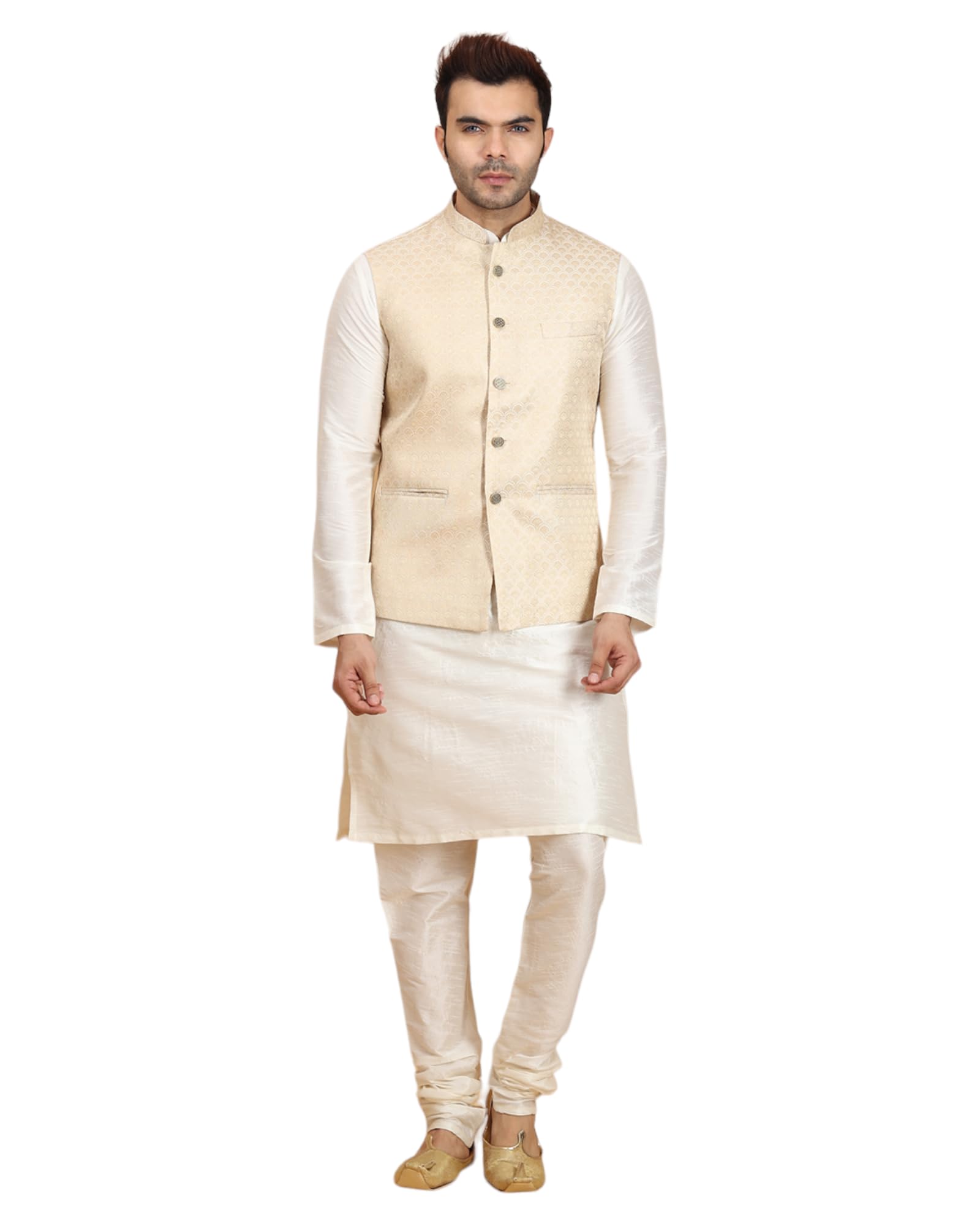 Kurta Jacket Set with Pyjama for Men-image-41