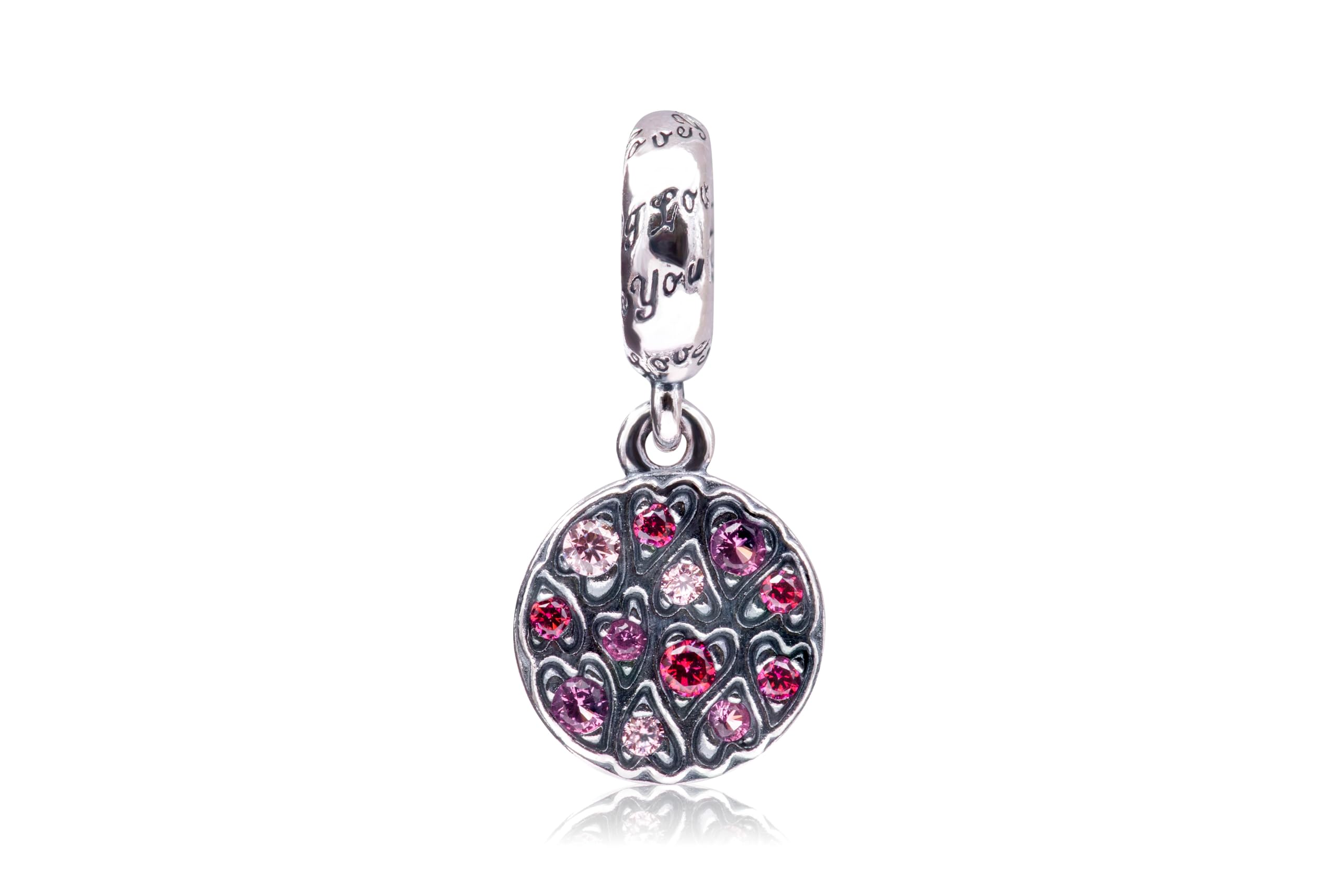 pandora 799558C01 Sparkling Heart Pattern Dangle Charm, Sterling Silver, No Gemstone-picture-27