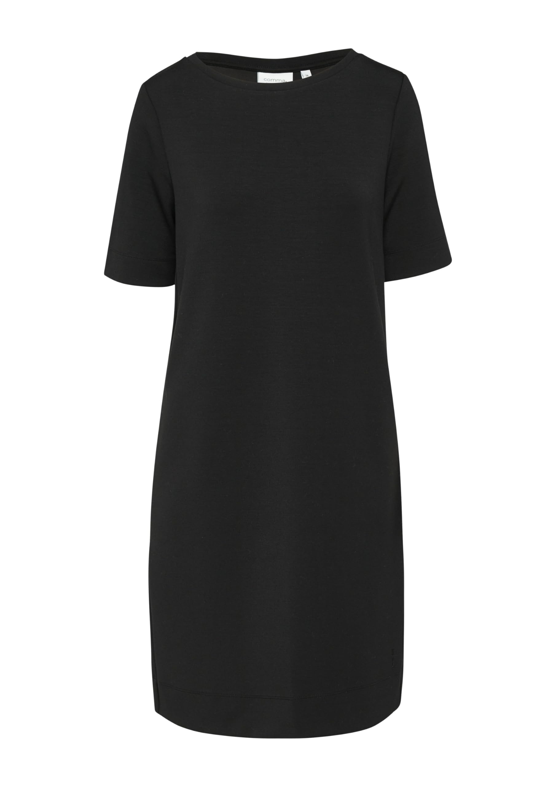Comma Kurzarm-Kleid aus Modalmix mit Logo-Detail