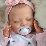 Lifelike Reborn Baby Dolls - 20-Inch Sweet Smile Real Life Realistic-Newborn Full Body Vinyl Sleeping Baby Girl with Toy Accessories Gift Set for Kids Age 3+